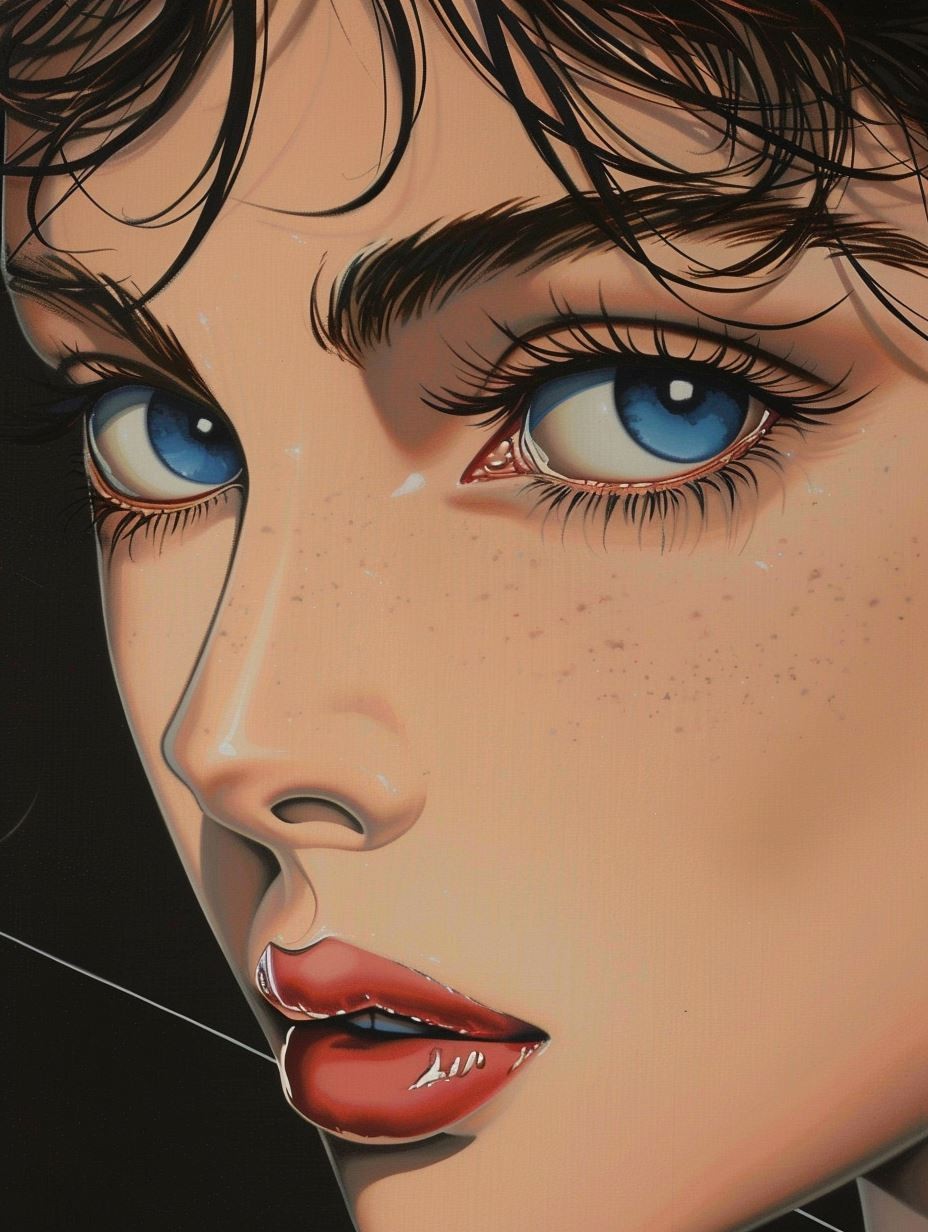 Cyberpunk Azure Gaze Portrait - Image 4