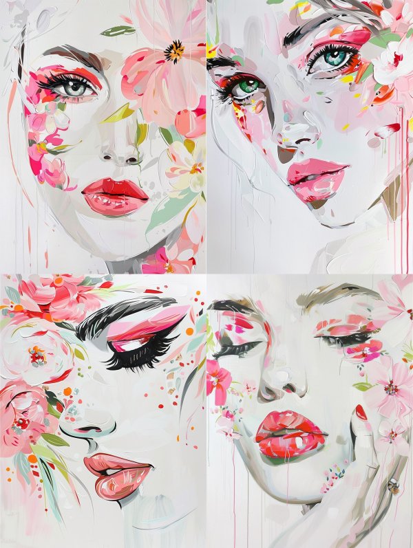 Floral Whispers: A Quartet of Beauty