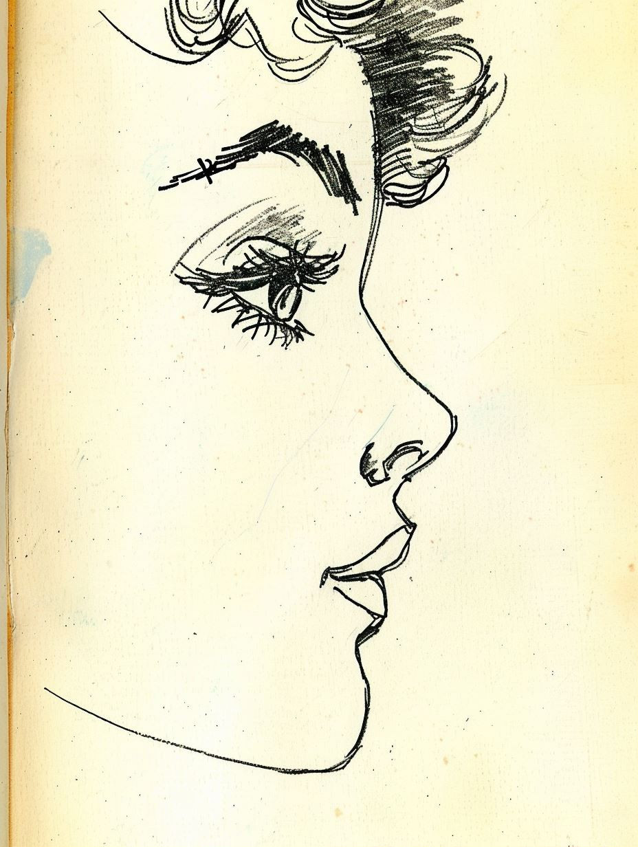 Ethereal Feminine Line Art Study - Image 1