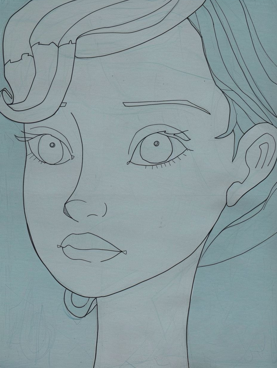 Ethereal Blue Character Concept Sketches - Image 4