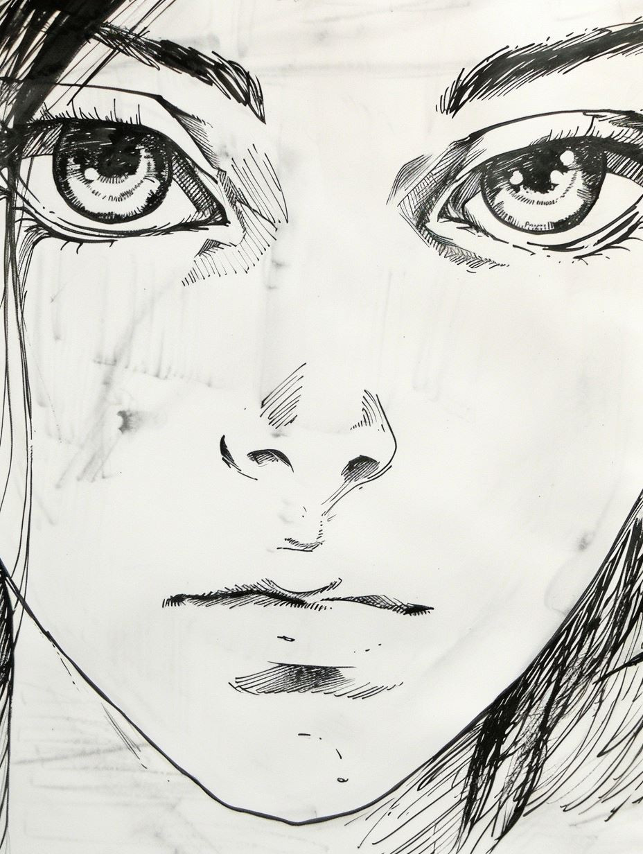 Ink Wash Manga Portrait Study - Image 4