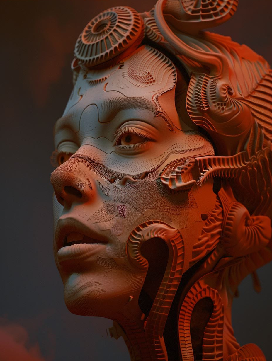 Ethereal Clay Fusion Portrait - Image 3