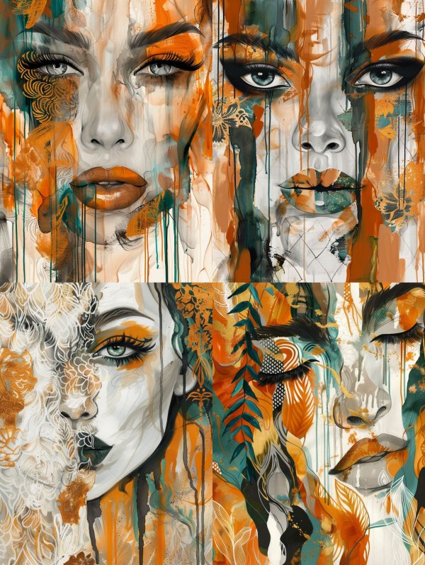 Abstract Ethereal Portrait in Orange
