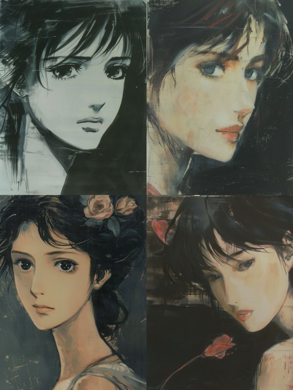 Melancholy Gazes in Ink and Oil