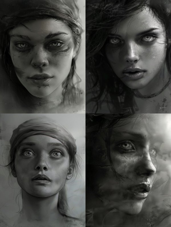 Gritty Monochrome Portrait of Resilience