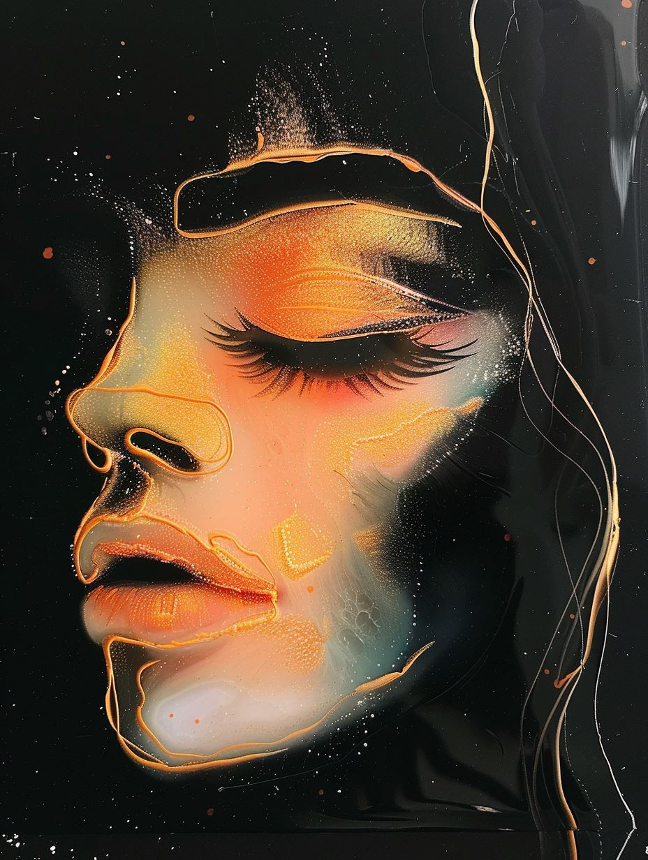 Fractured Gilded Porcelain Portrait - Image 4