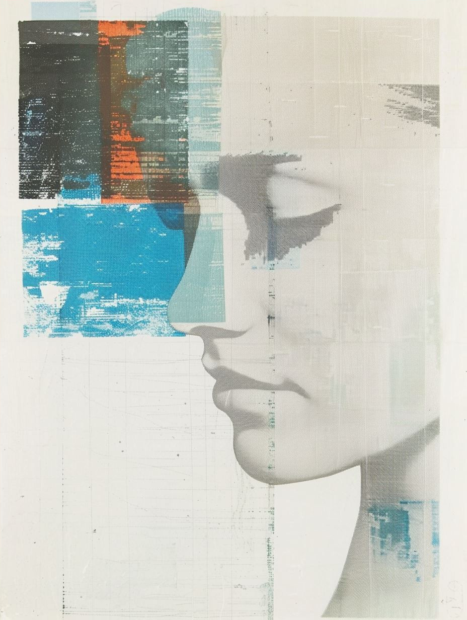 Fragmented Gazes in Blue and Grey - Image 4