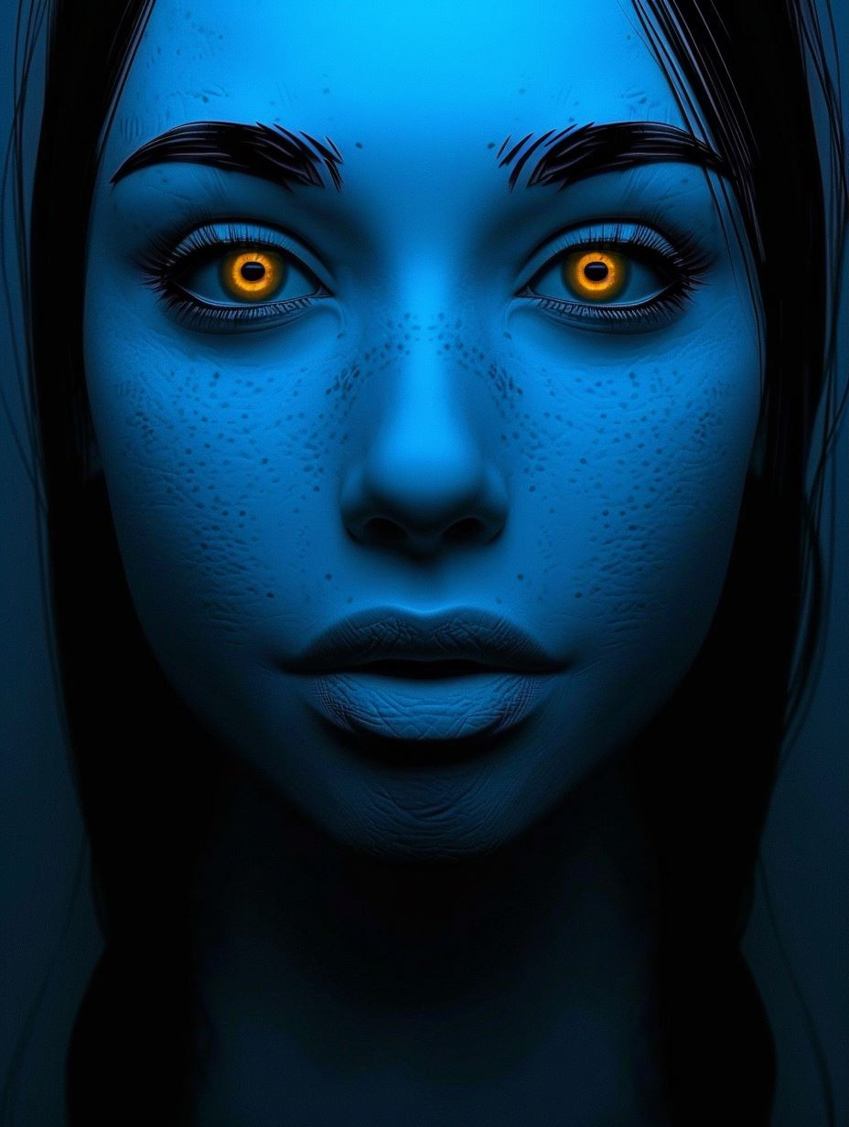 Neon Azure Digital Soul - Image 1