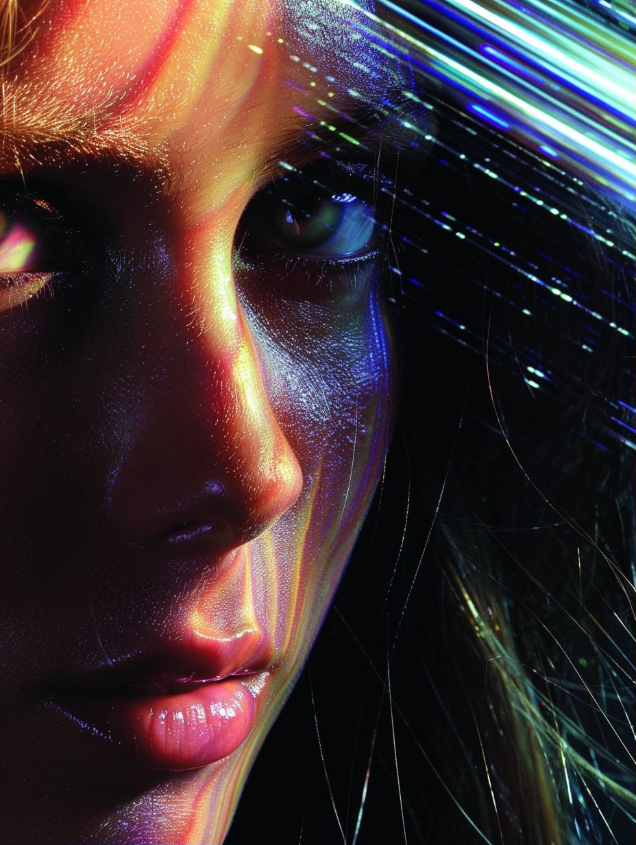 Prismatic Neon Cyber Portrait - Image 1