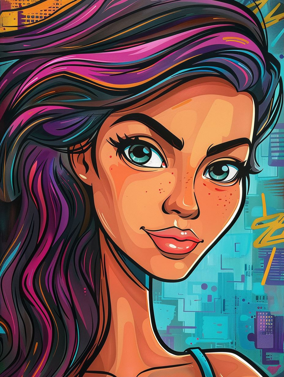 Vibrant Neon Digital Portraiture - Image 1