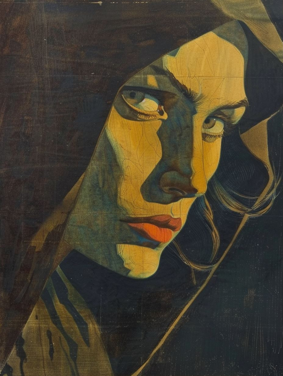 Gilded Shadow Portrait - Image 1