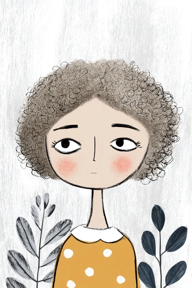 Whimsical Textured Portrait - Image 1