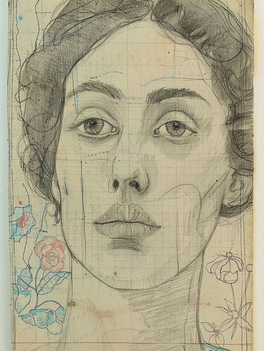 Vintage Graphite Portrait Study - Image 4