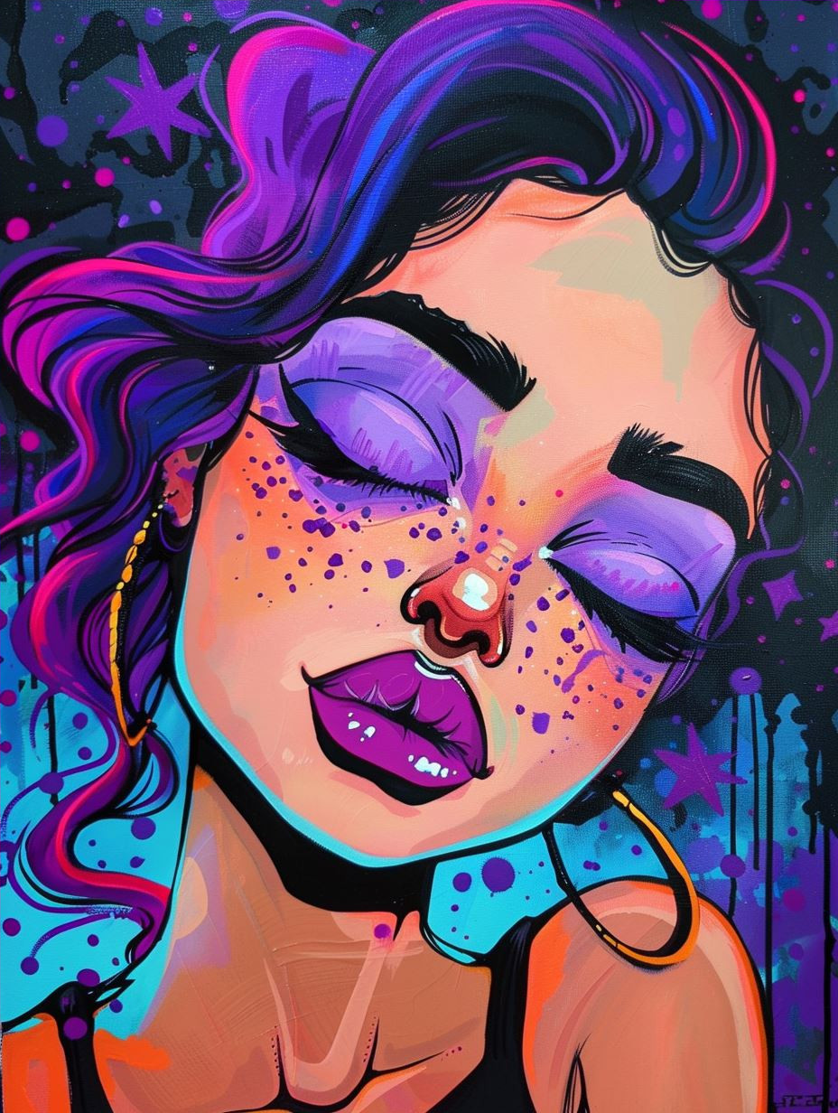 Neon Violet Cyberpunk Portraits - Image 4