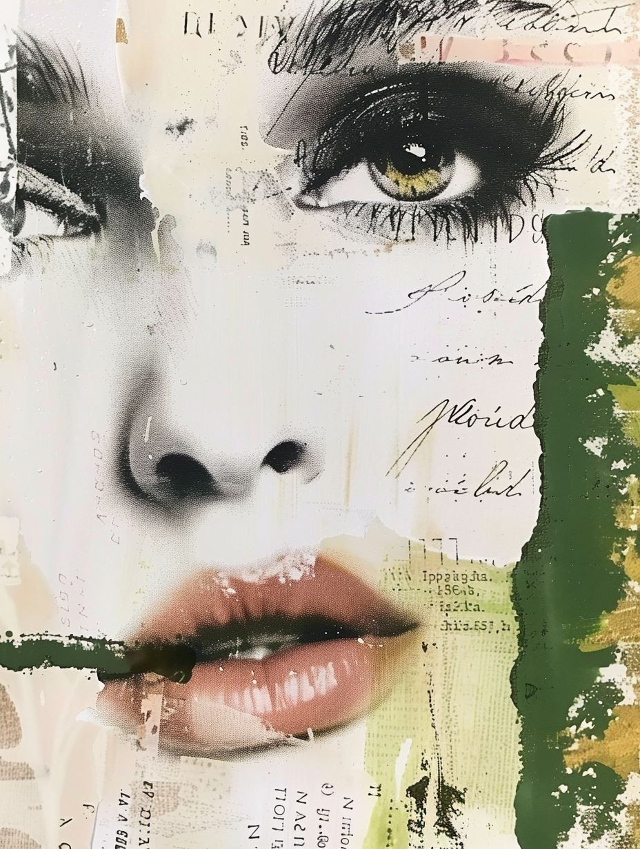 Fragmented Vintage Beauty Collage - Image 4