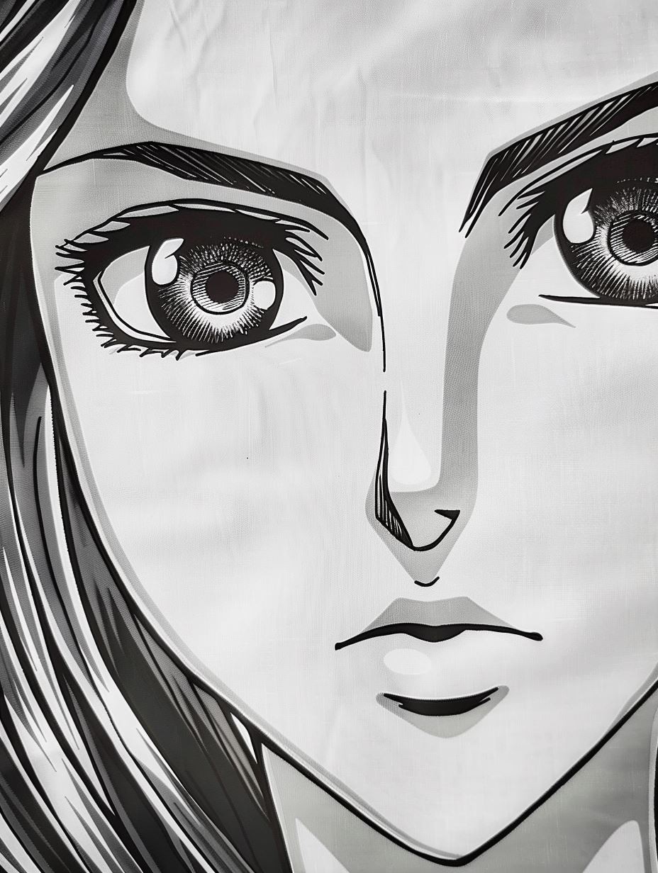 Monochrome Manga Portrait Study - Image 2