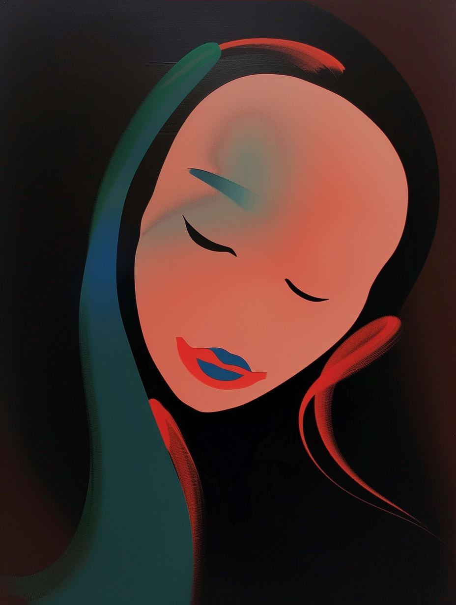 Crimson Dream Minimalist Portrait - Image 3
