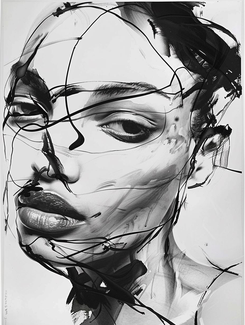 Fragmented Gazes Modern Abstract Portrait Series - Image 1