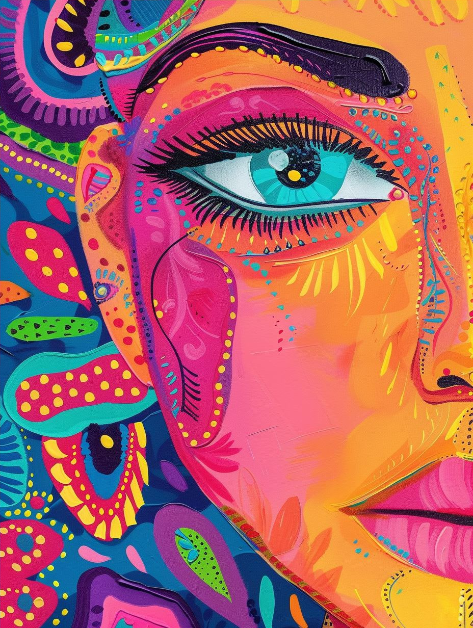 Vibrant Kaleidoscope of Feminine Faces - Image 4