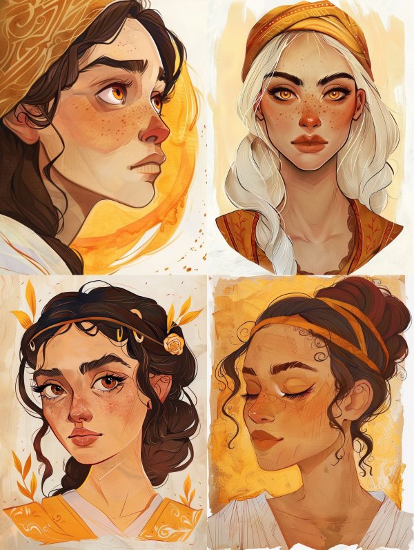 Golden Hour Goddesses Digital Art