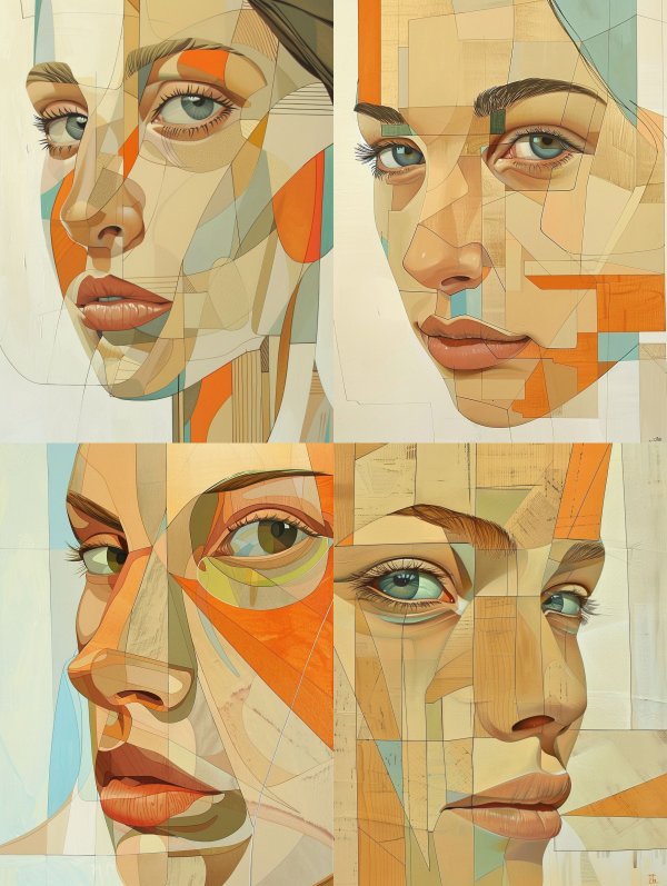 Fragmented Gaze Cubist Portraits