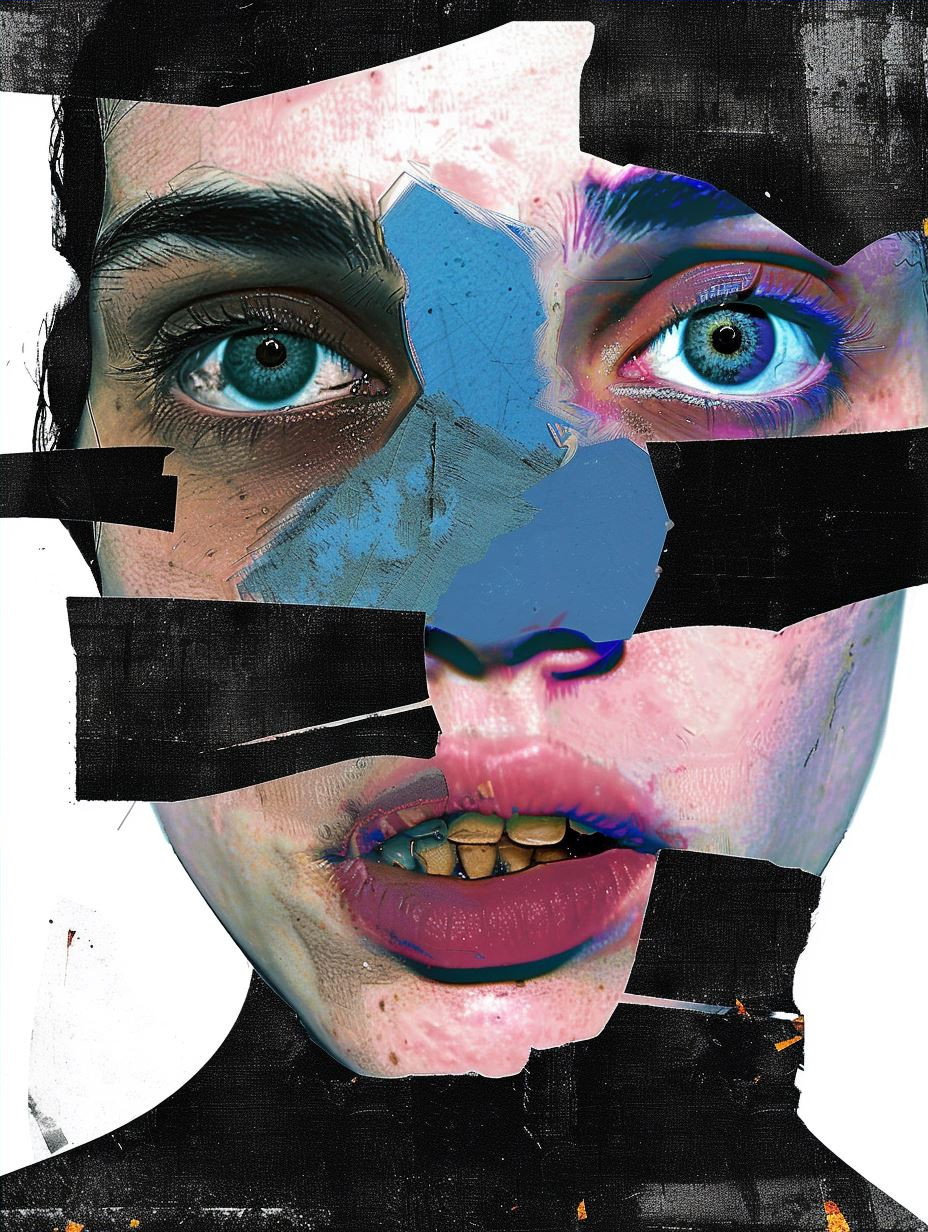 Fragmented Psyche Mixed Media Portrait - Image 4