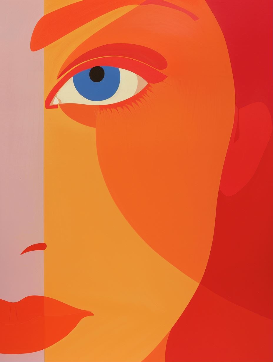 Vibrant Minimalist Portrait Study