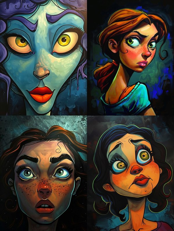 Whimsical Portraits of Expressive Stylized Women