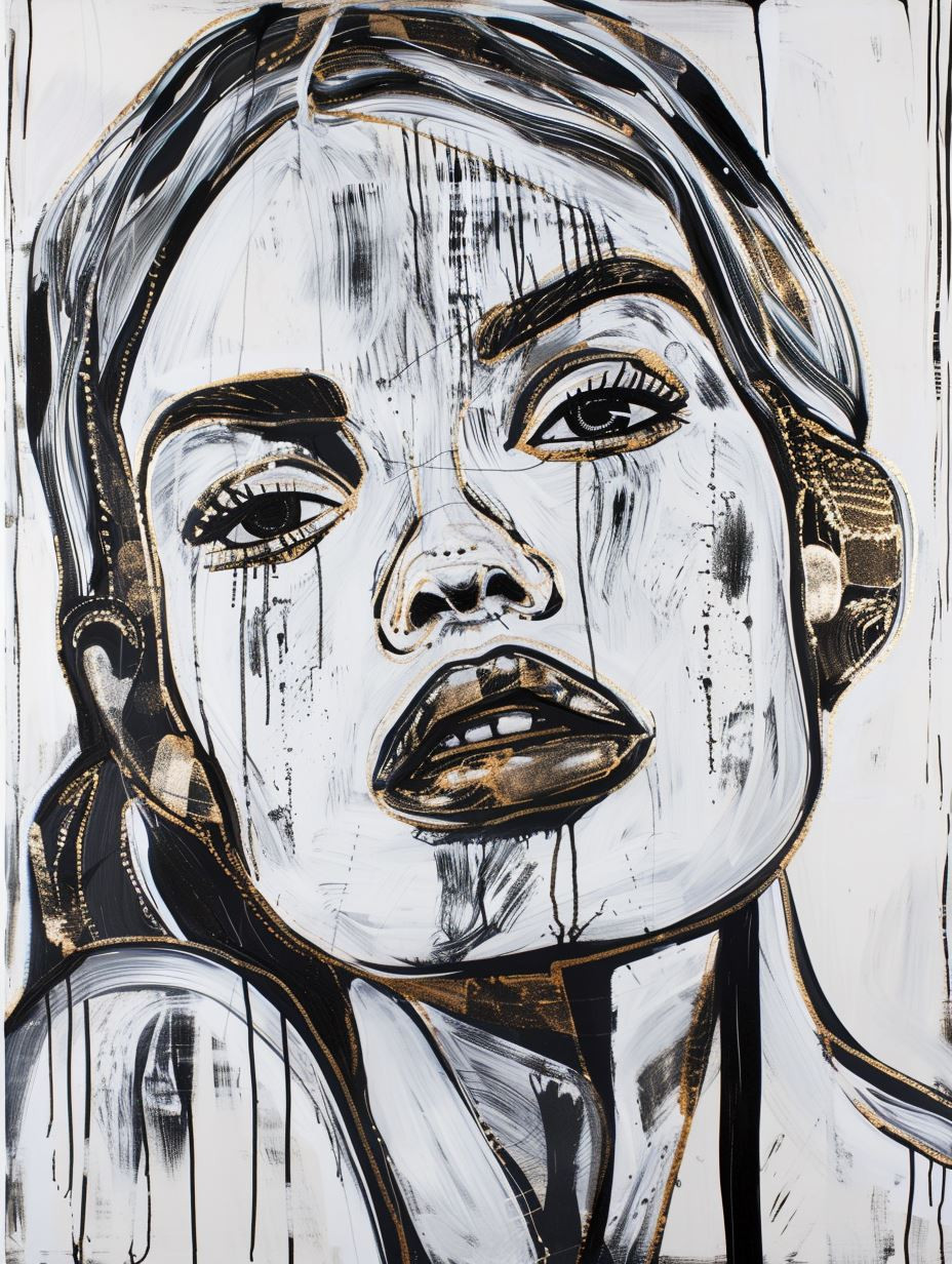 Abstract Monochromatic Fluid Portraits - Image 4