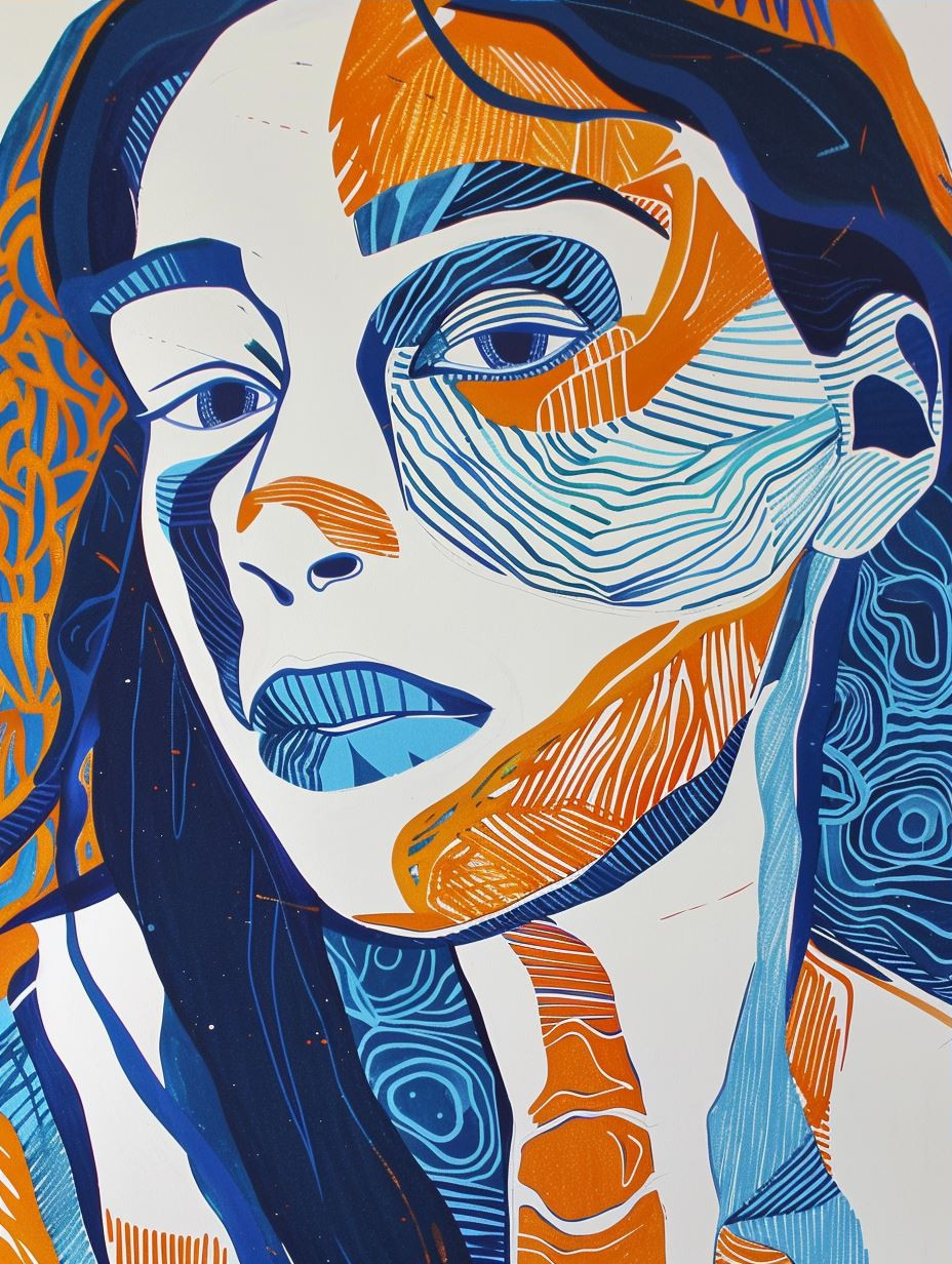 Electric Azure and Amber Portrait - Image 3