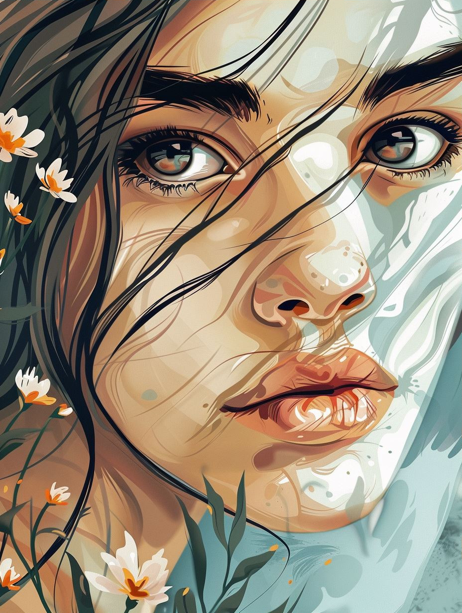 Ethereal Gazes in Digital Oil - Image 3