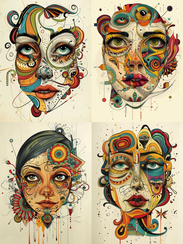 Abstract Surrealist Portrait Collage