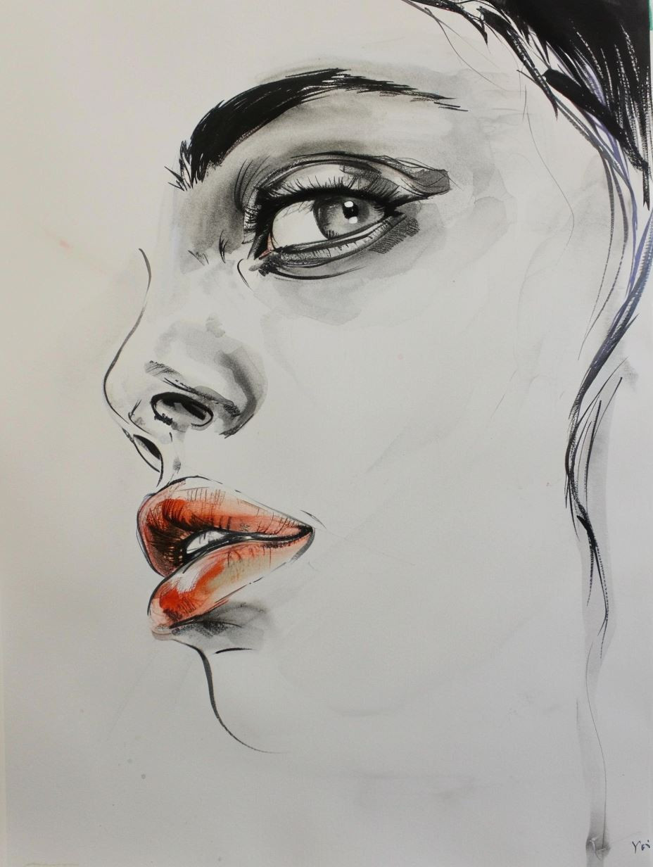 Crimson Whisper Sketch - Image 1