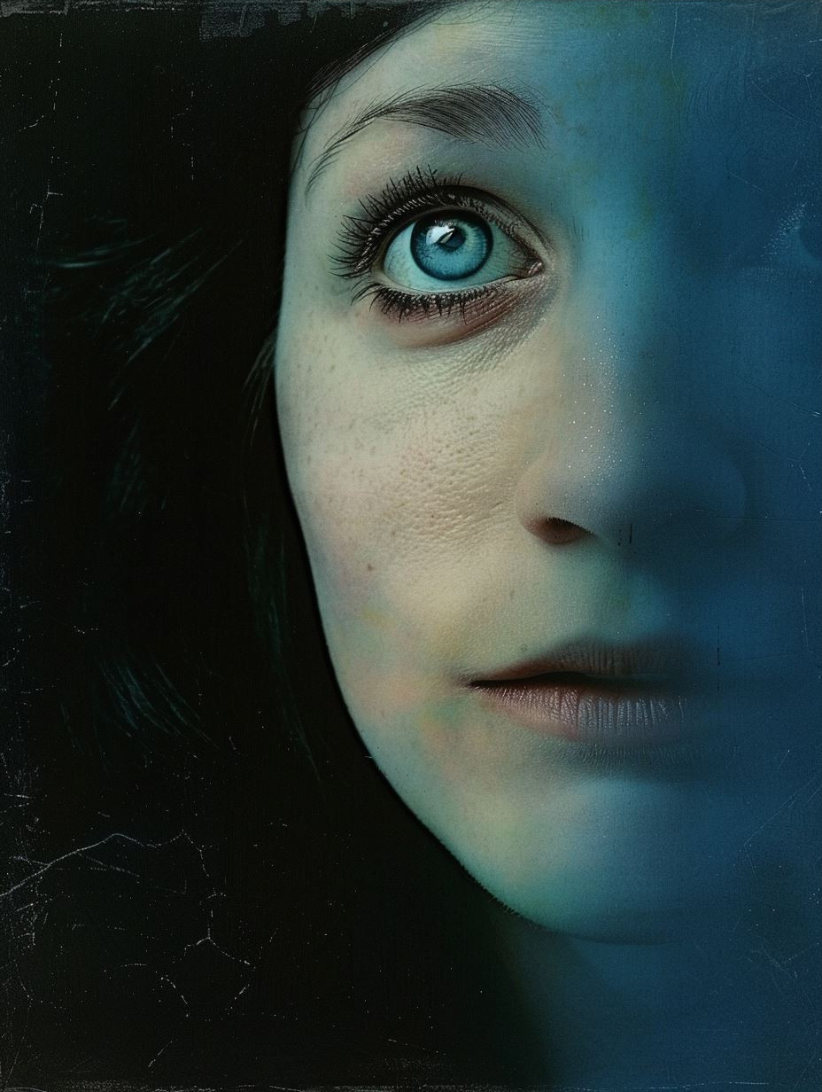 Ethereal Gazes in Blue Light - Image 3