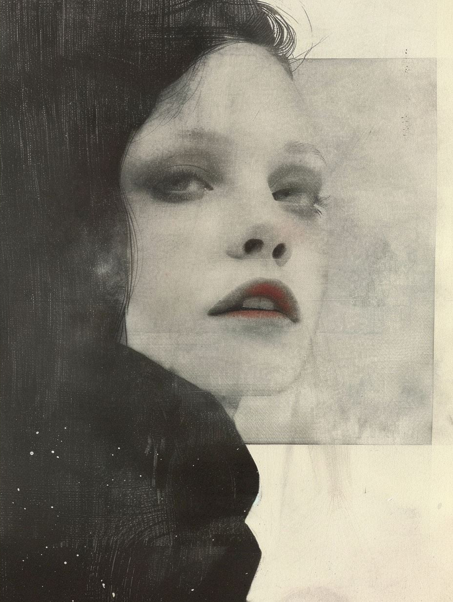 Ethereal Noir Portrait Collage - Image 2