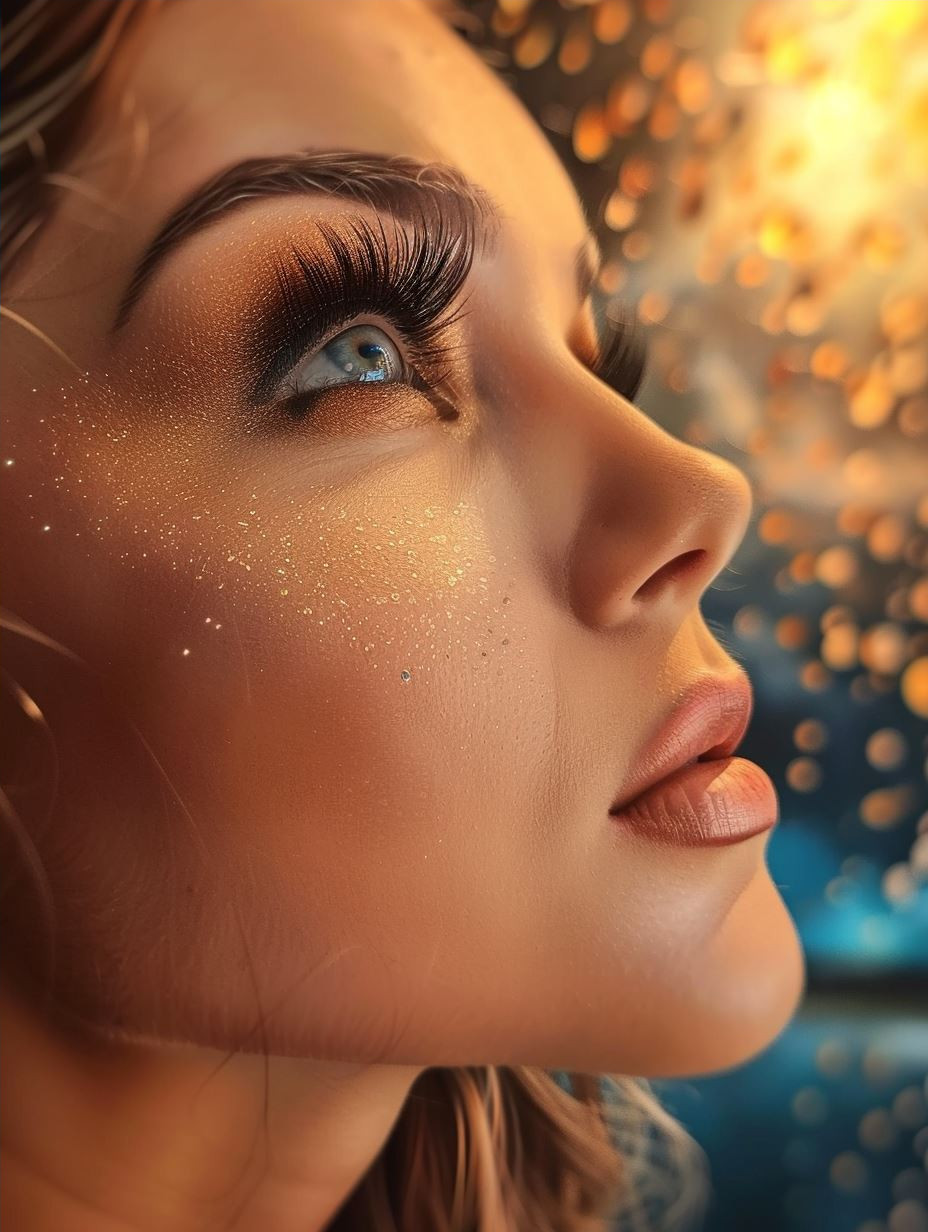 Ethereal Gaze Amidst Golden Embers - Image 4