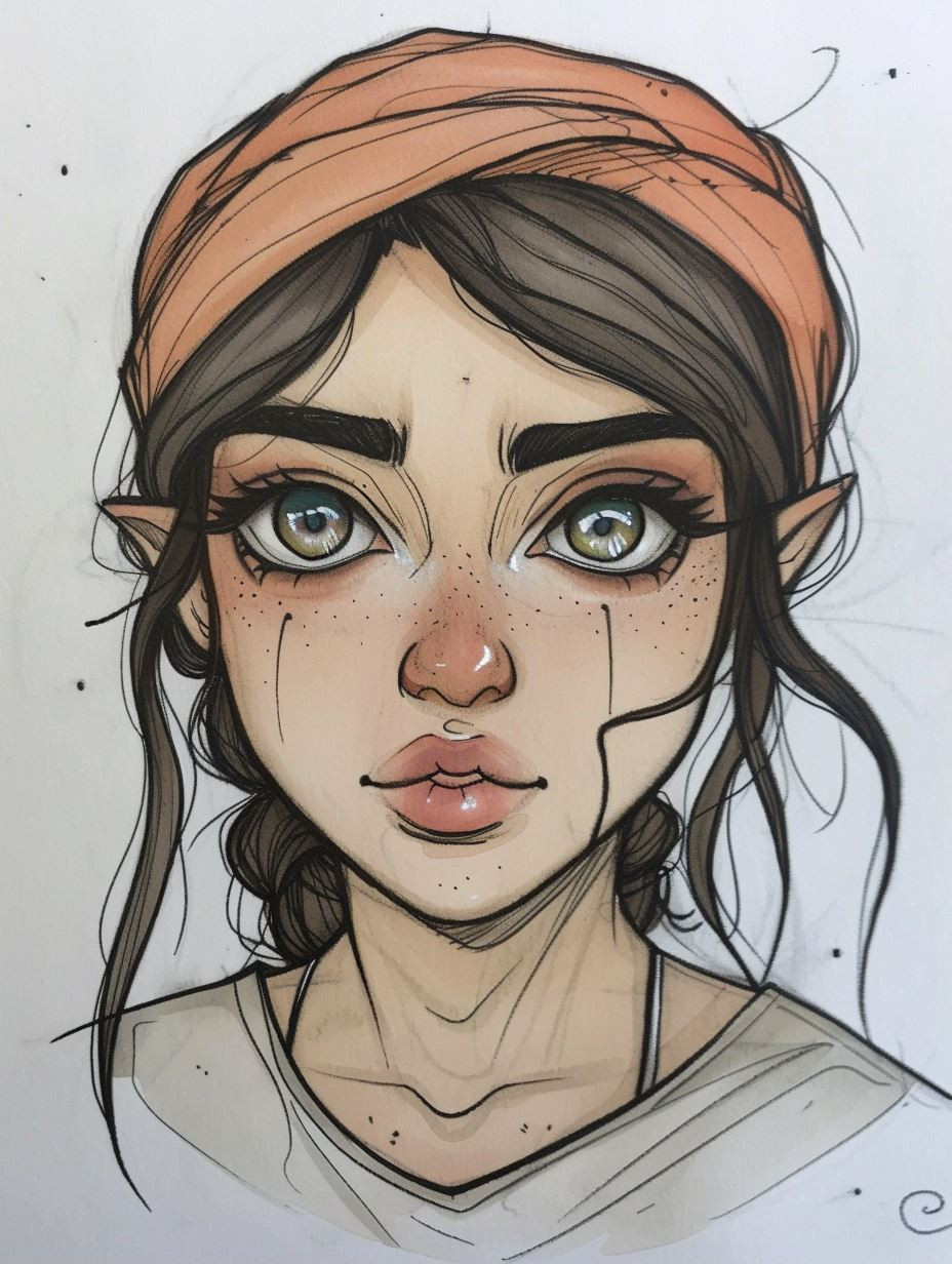 Ethereal Elf Sketch - Image 1