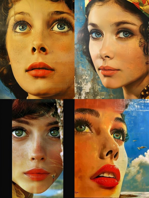 Gaze of Elegance: Four Artistic Portraits