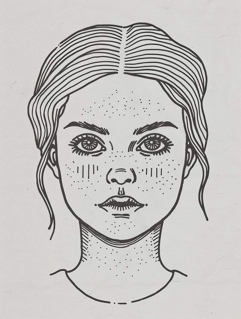 Line Art Portraits of Freckled Faces - Image 1