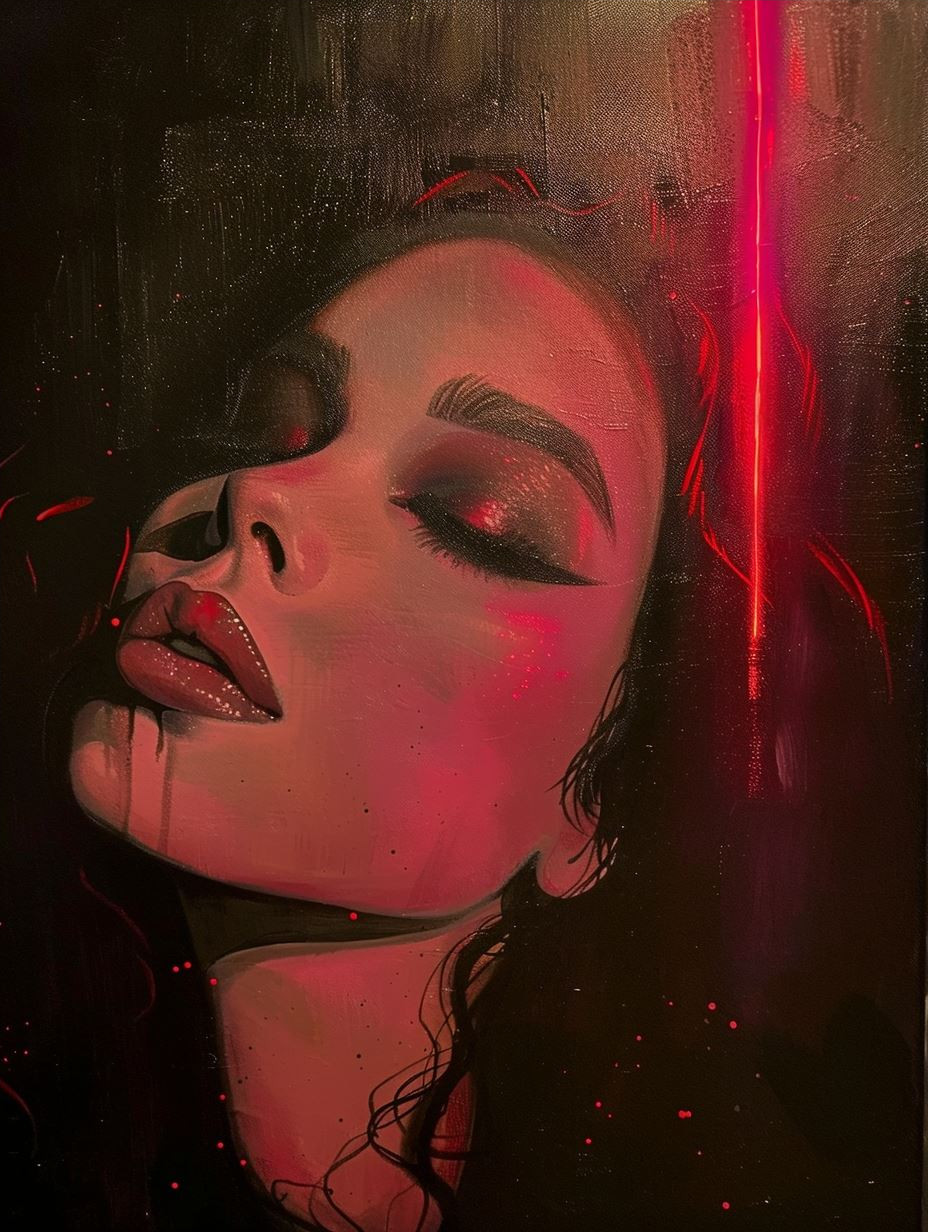 Neon Cyberpunk Gothic Portrait - Image 4