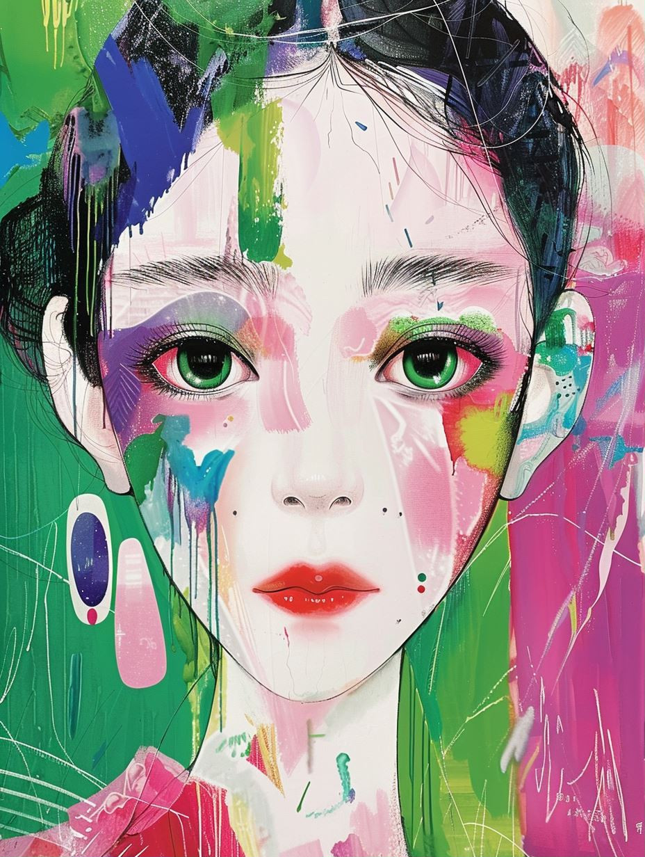 Vibrant Abstract Feminine Portraits - Image 1