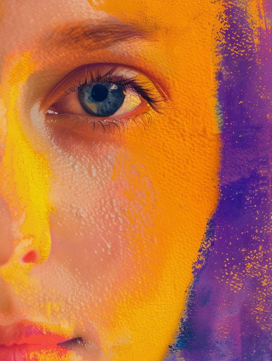 Vibrant Dual Tone Portrait Study - Image 3