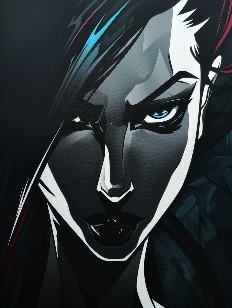 Cybernetic Noir Crimson Glow - Image 4