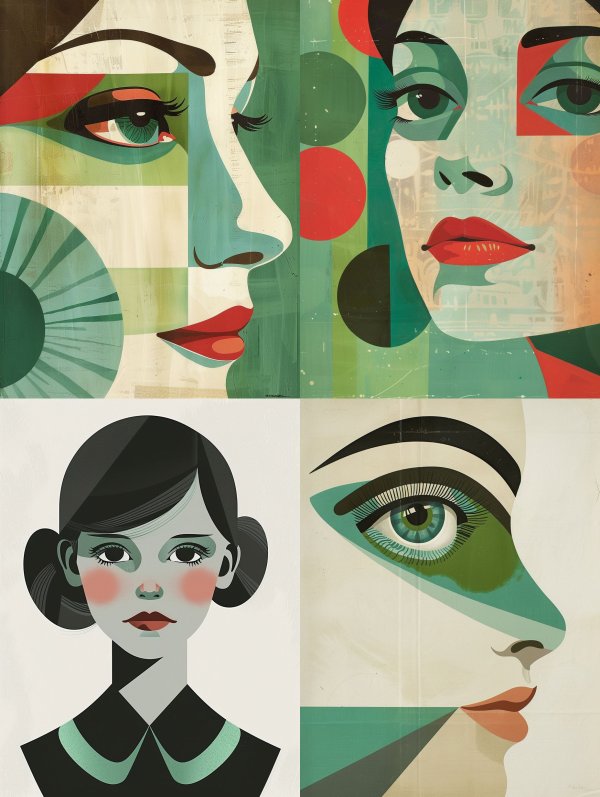 Modernist Geometric Portrait Study