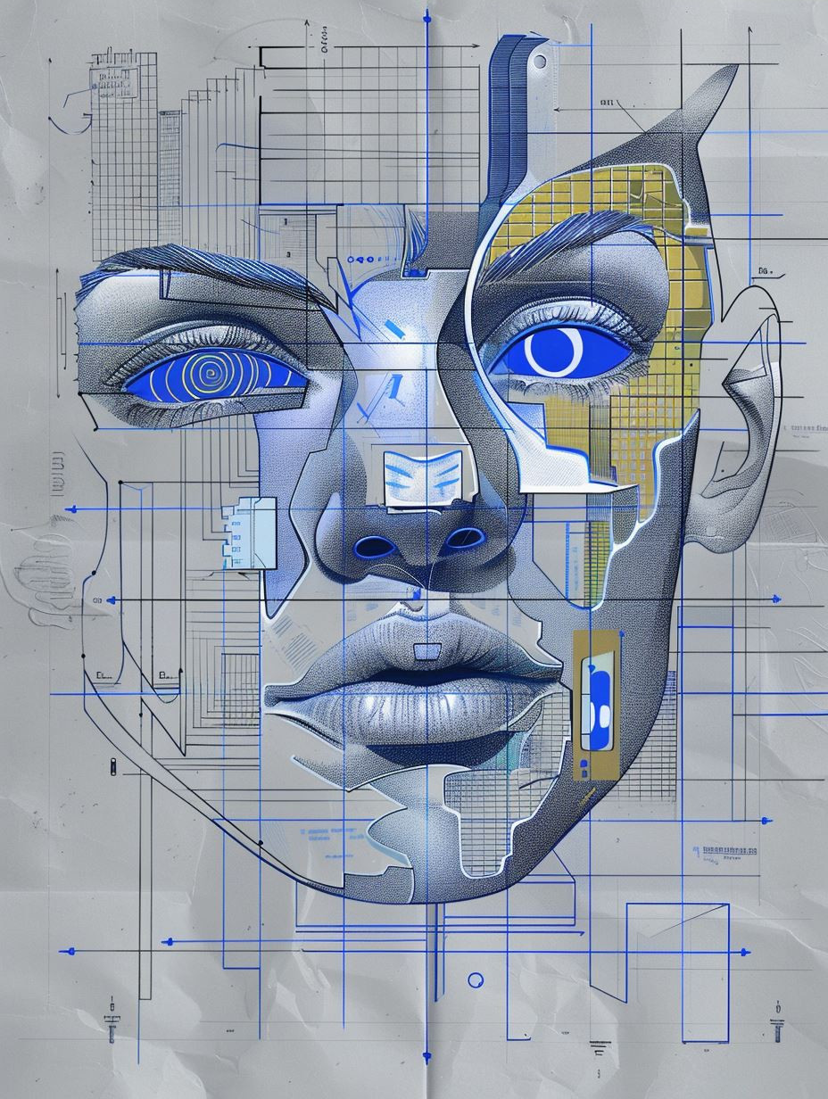 Cybernetic Blueprint Portrait - Image 4