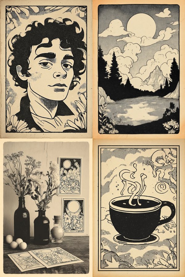 Vintage Ink Illustration Art Collection