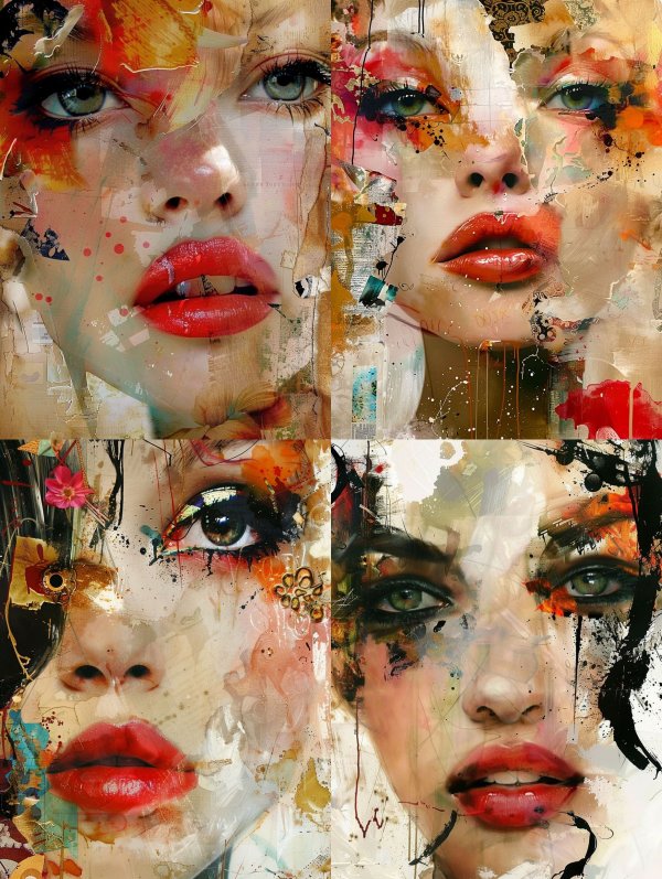 Fragmented Beauty: A Collage of Gazes