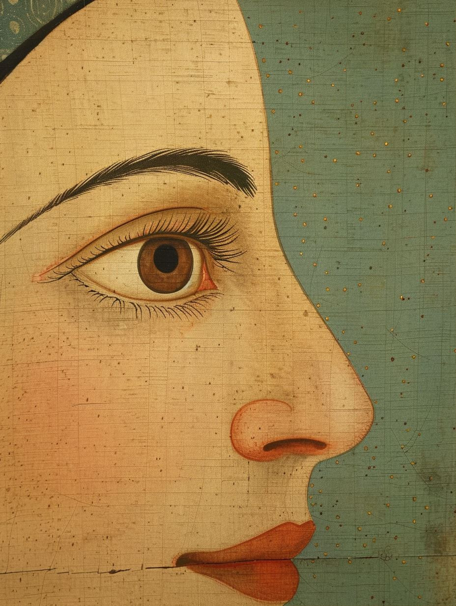 Ancient Mughal Portrait Detail