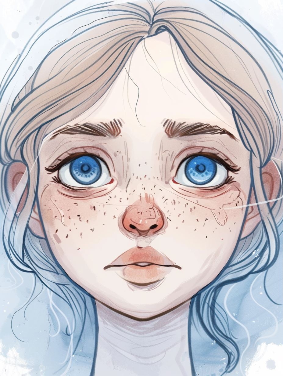 Melancholy Gaze in Digital Ink - Image 3