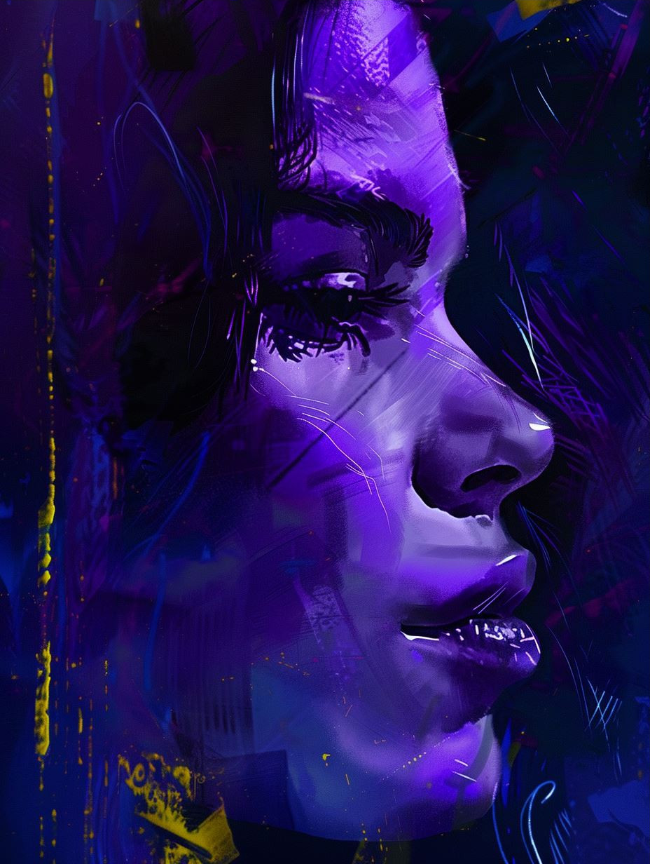 Ethereal Violet Cosmic Portrait - Image 3